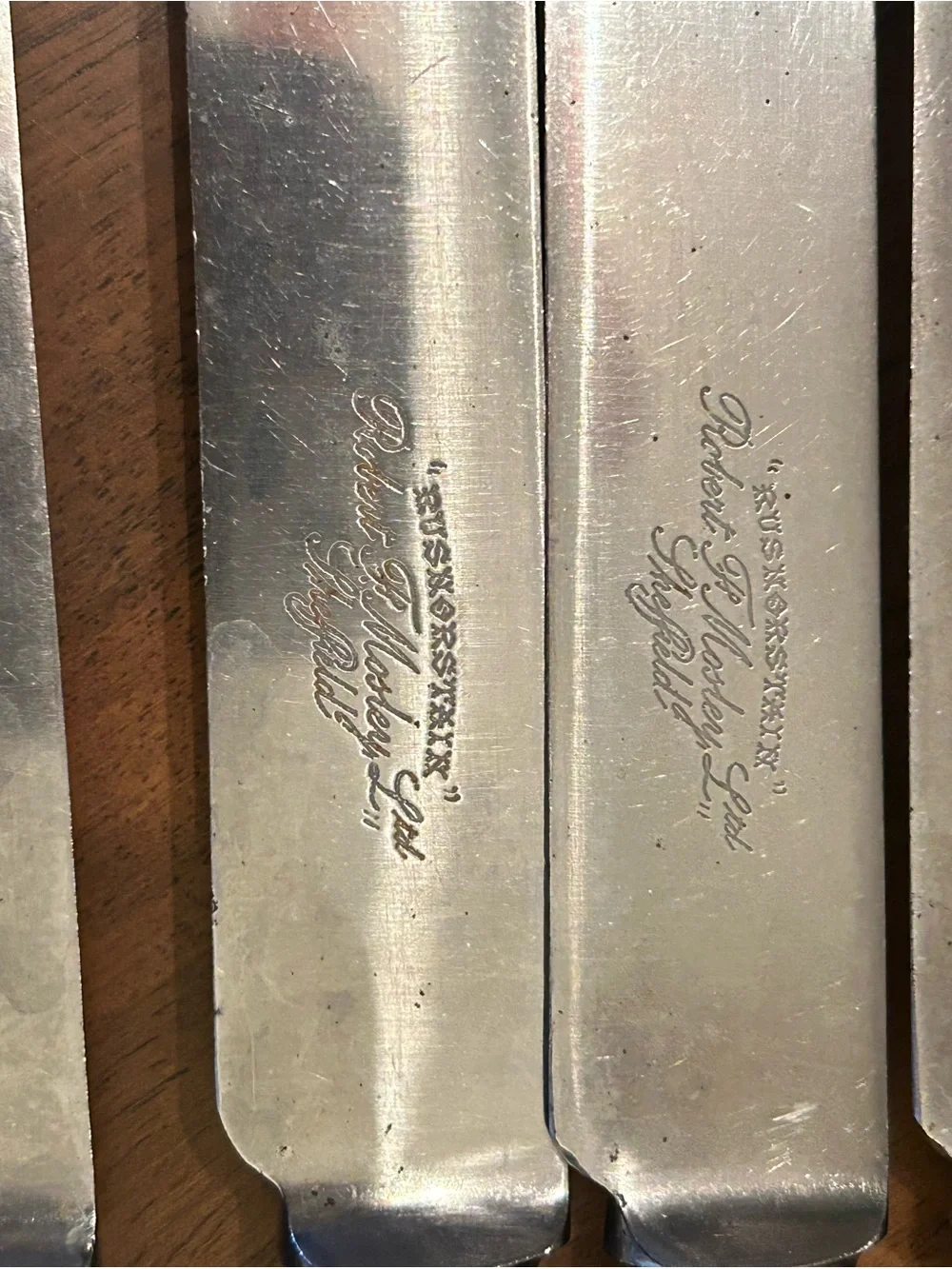 Robert F. Mosley Sheffield Set of 4 Dinner Knives Rusnorstain